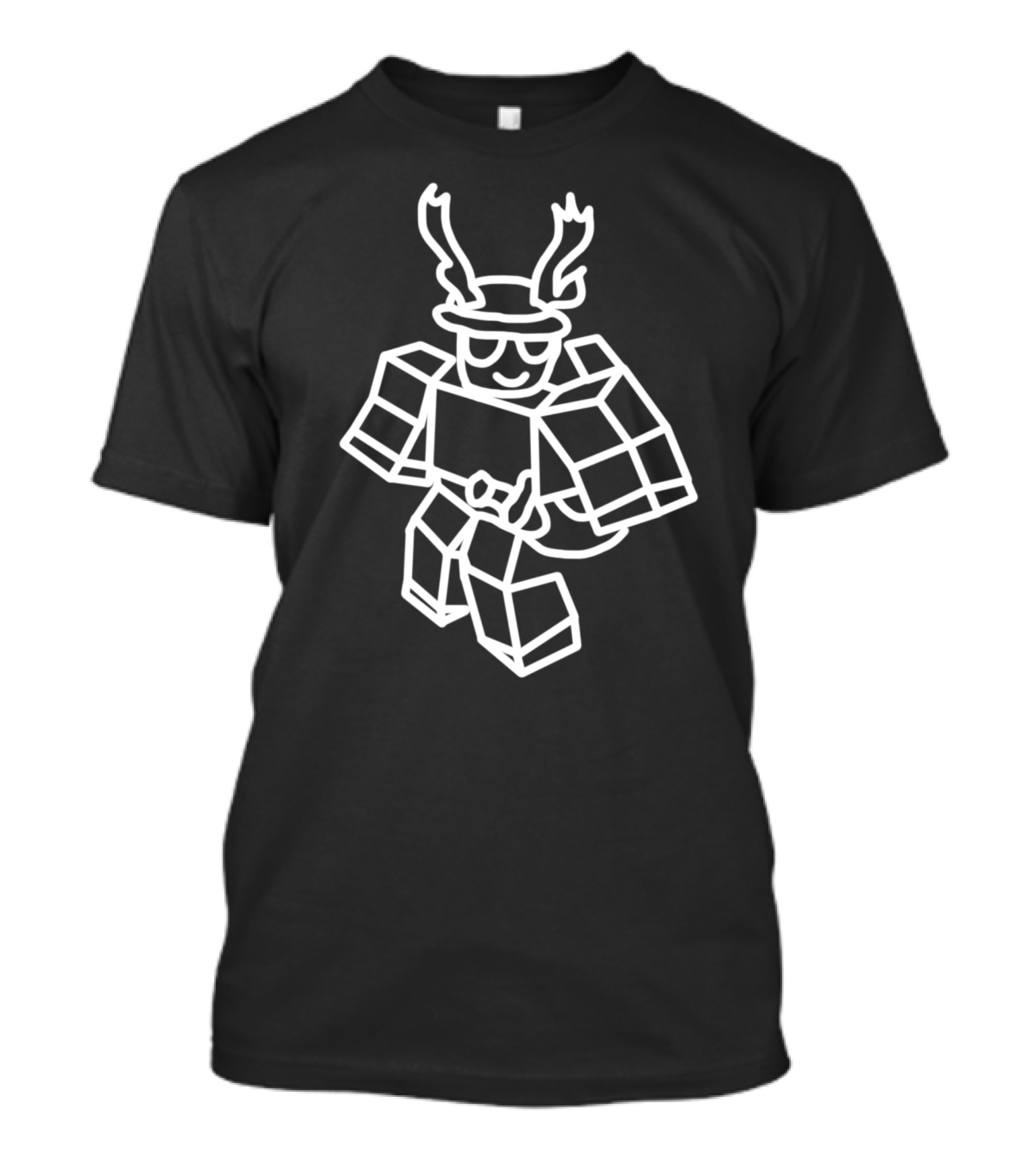 Nikilis Roblox Character Drawing With Antlers And Smile T-Shirt