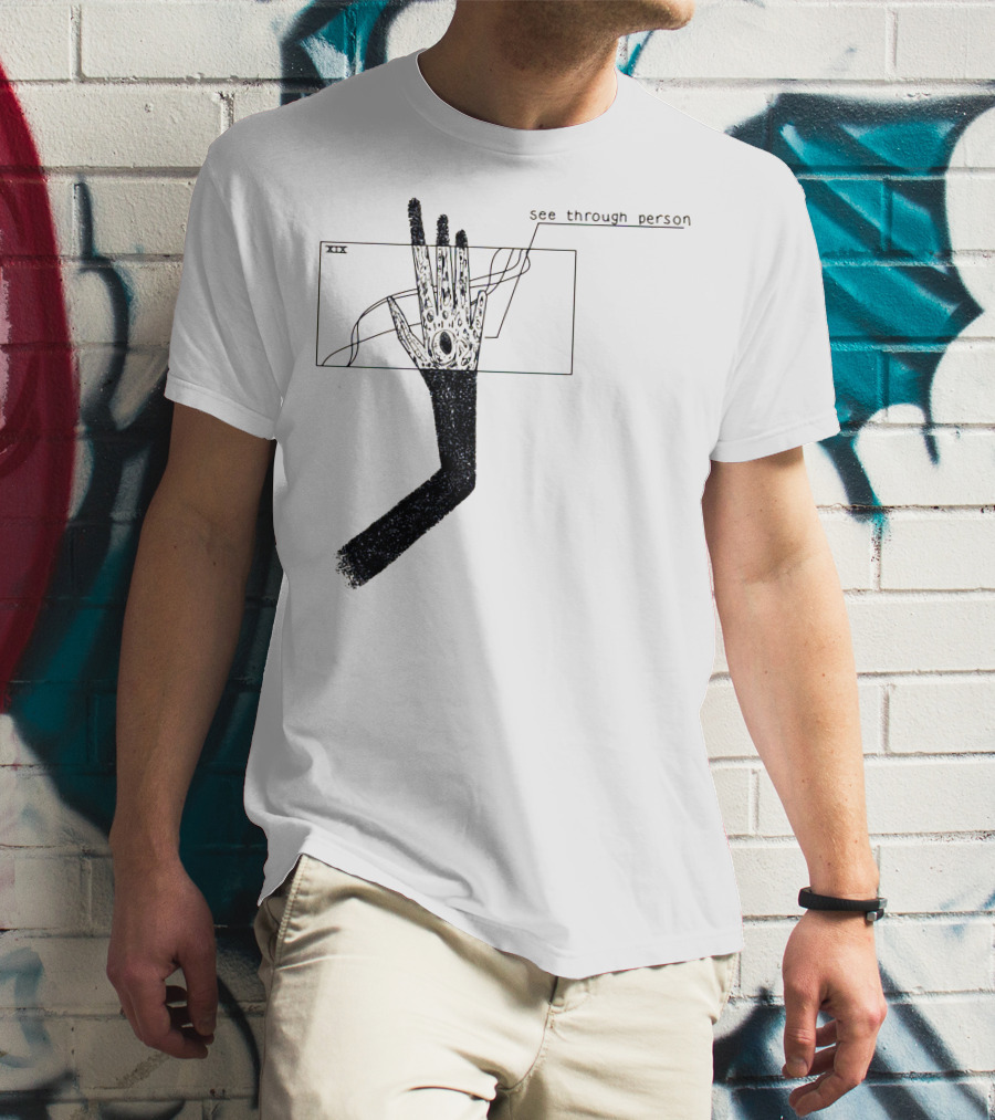 See Through Person Hand Illustration With Void Design And Abstract Lines T-Shirt