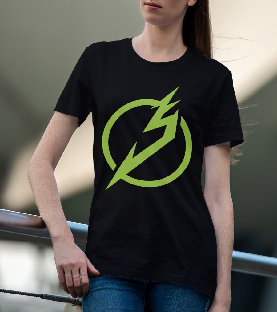 Snails Merch Electric Green Lightning Circle T-Shirt