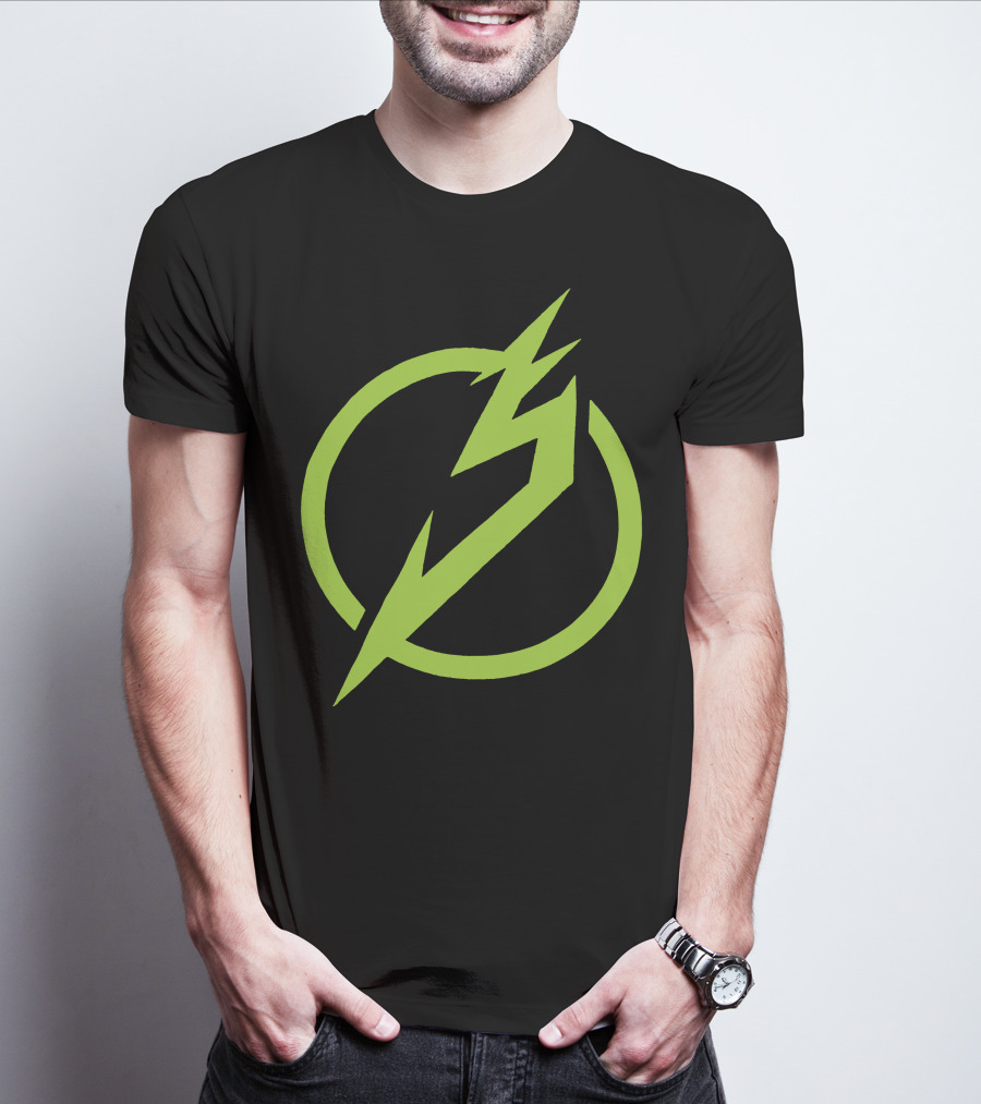 Snails Merch Electric Green Lightning Circle T-Shirt