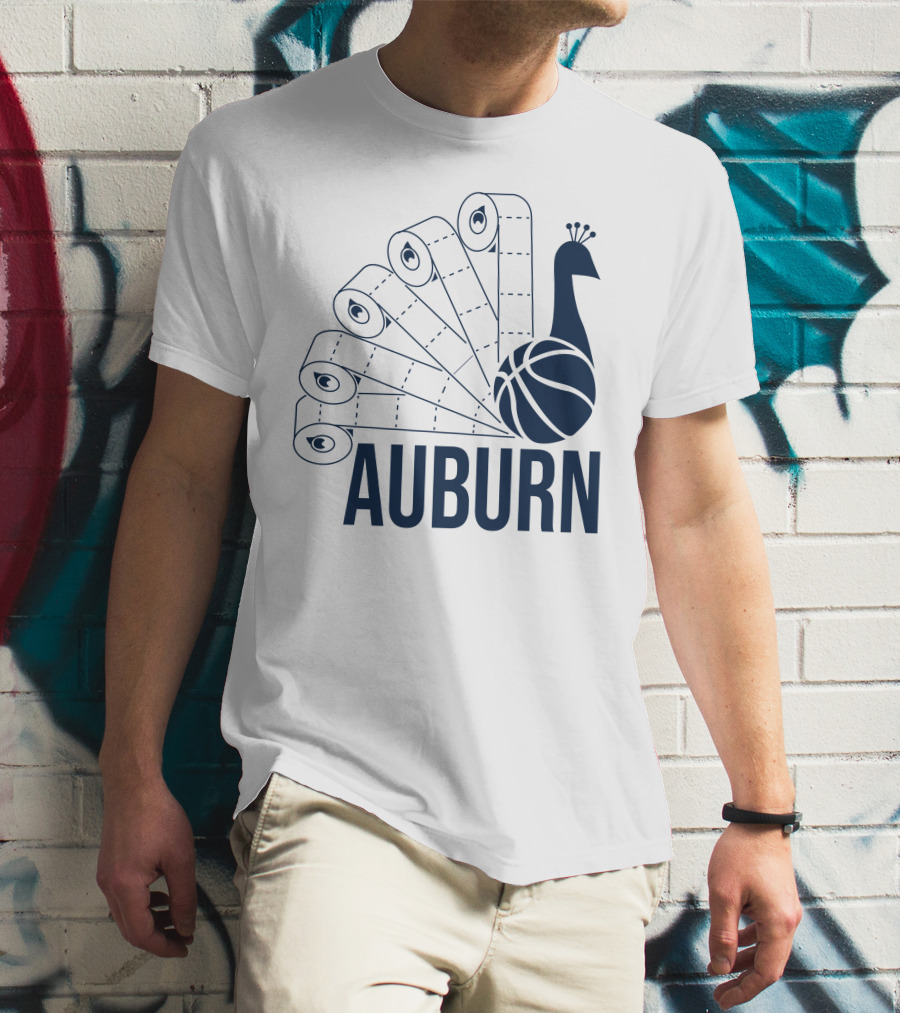 Auburn Peacock Toilet Paper Basketball T-Shirt