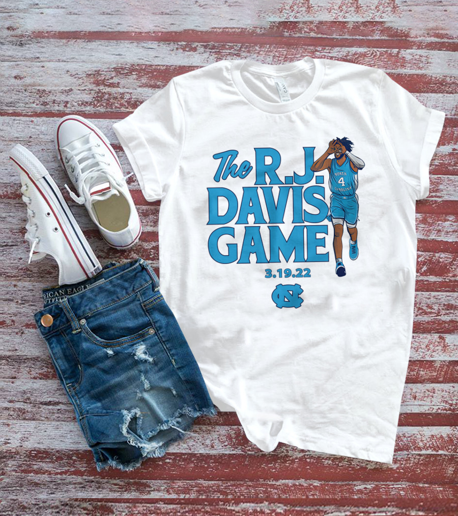 The R.J. Davis Game 3.19.22 UNC Basketball North Carolina T-Shirt