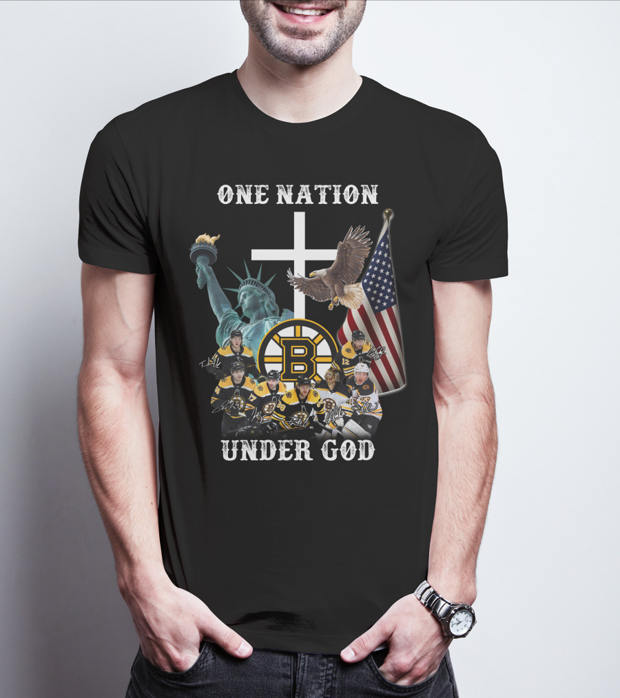 One Nation Under God Boston Hockey Spirit T-Shirt