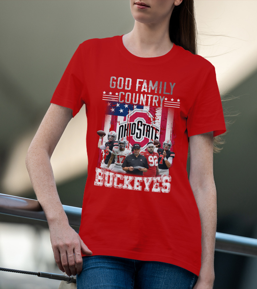 Ohio State God Family Country Buckeyes T-Shirt