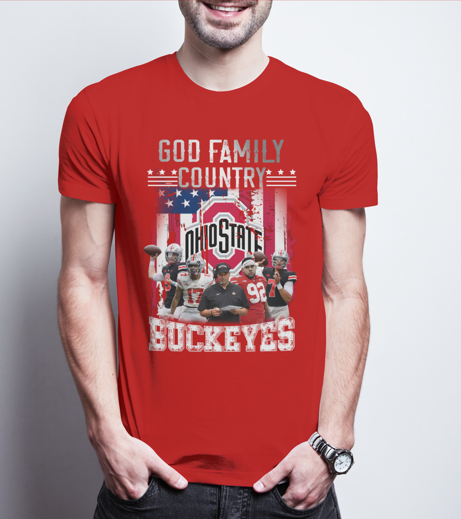 Ohio State God Family Country Buckeyes T-Shirt