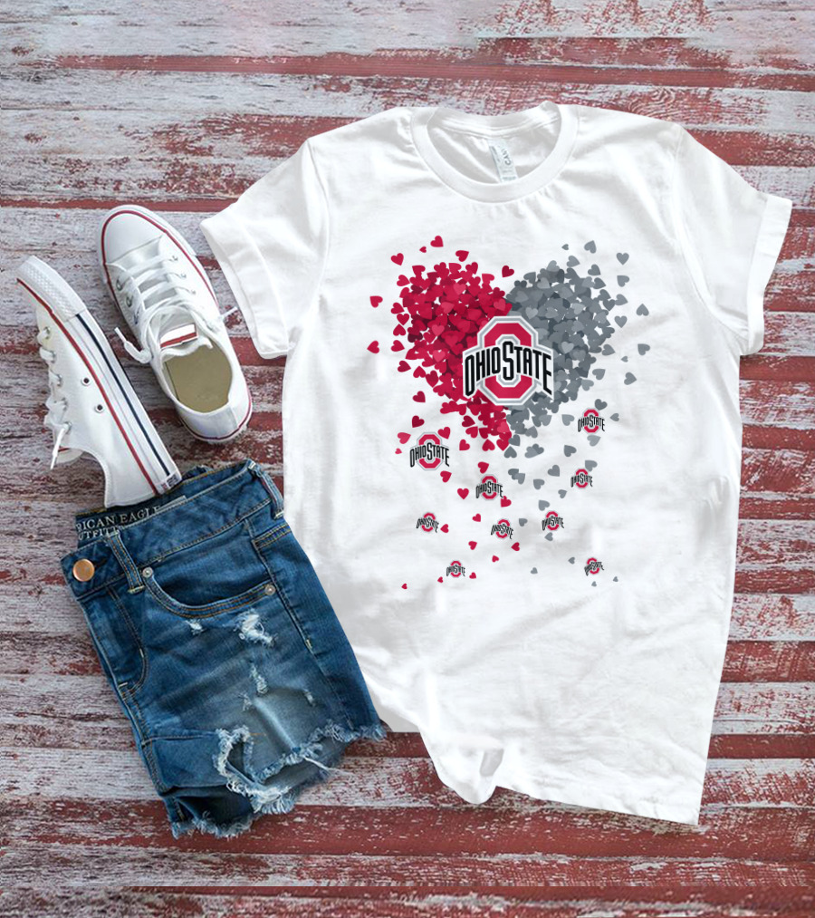 Ohio State Buckeyes Mini Heart Burst T-Shirt