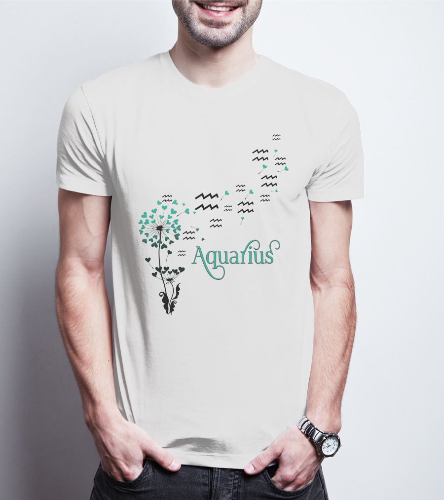 Aquarius Wave Heart Blooms T-Shirt