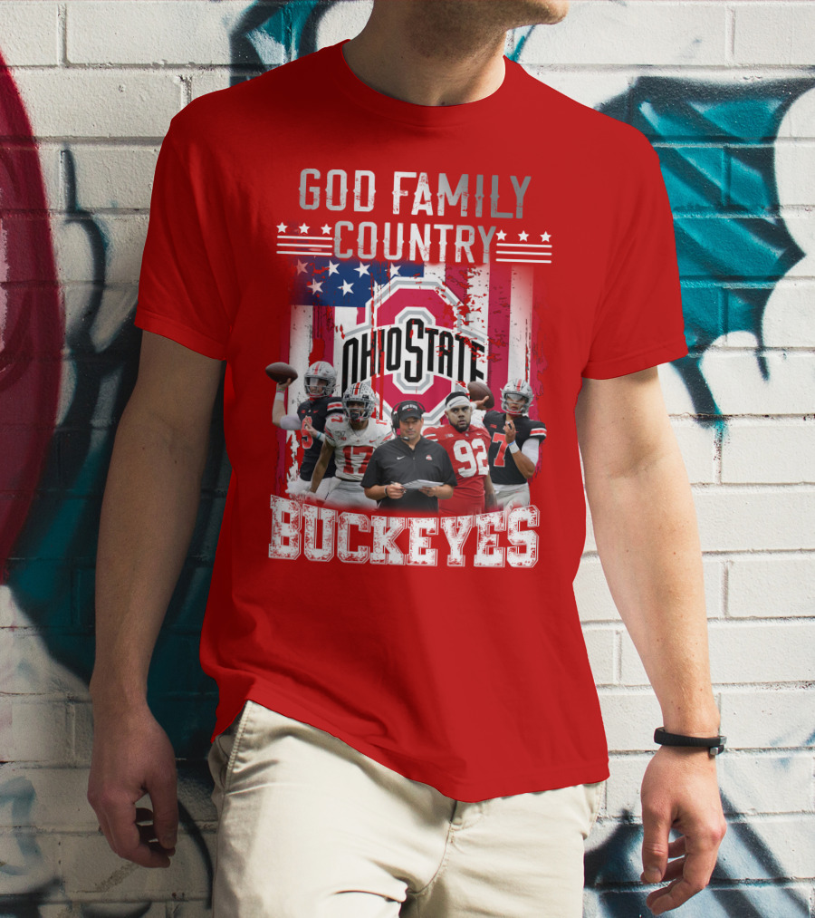 God Family Country Ohio State Buckeyes Football Team Players T-Shirt