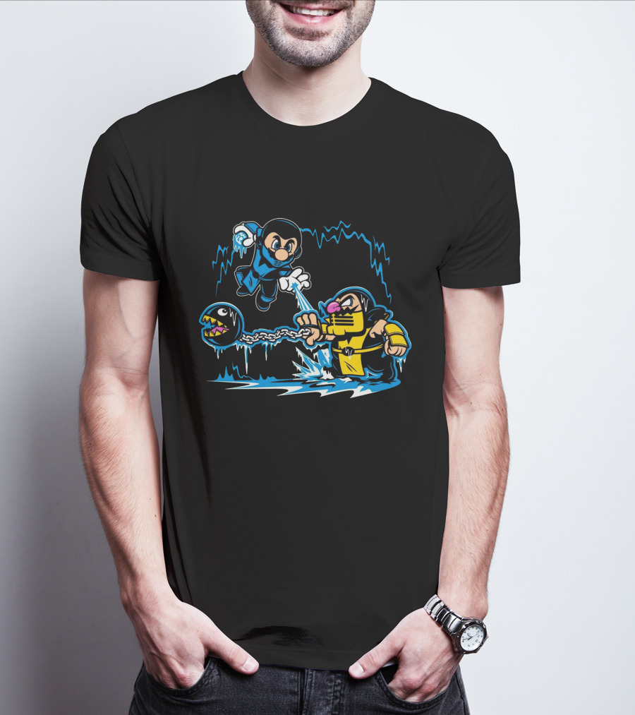 Super Nintendo Subzero Meets Scorpion With Chain Chomp T-Shirt