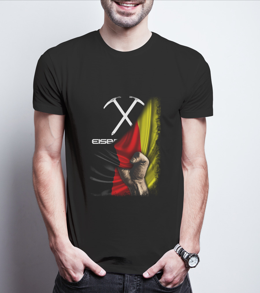 Eisbrecher Flagge Duo Pickaxes German Colors Fist T-Shirt