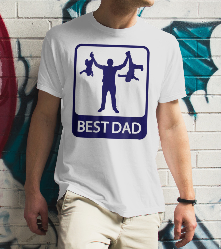 Best Dad Silhouette Holding Kids Playfully T-Shirt