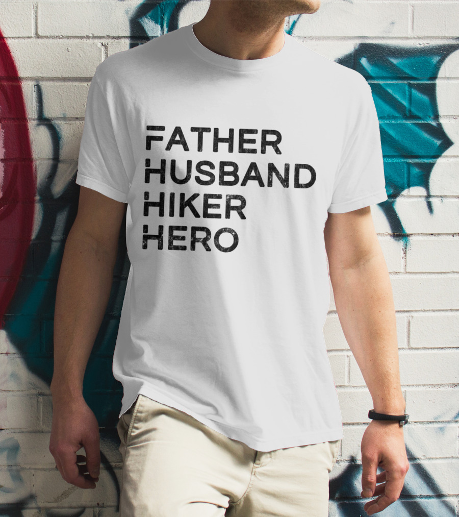 FATHER HUSBAND HIKER HERO LOGO STYLE ICONIC T-Shirt