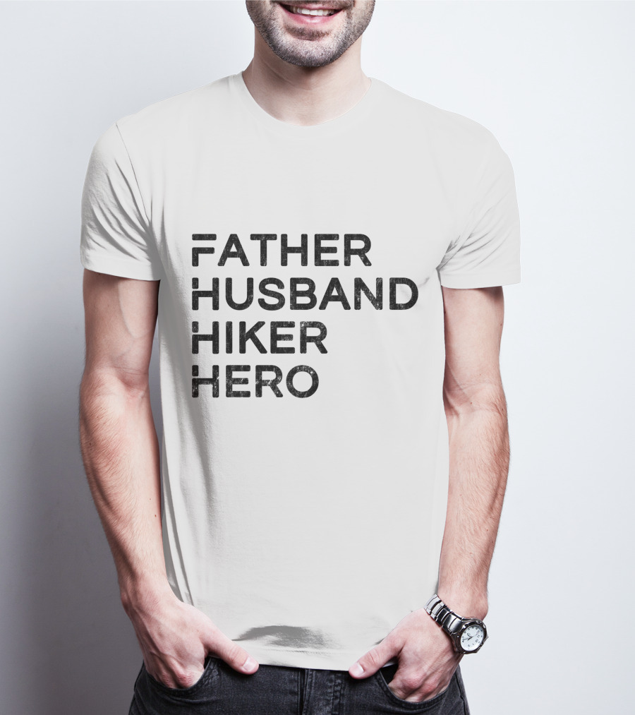FATHER HUSBAND HIKER HERO LOGO STYLE ICONIC T-Shirt