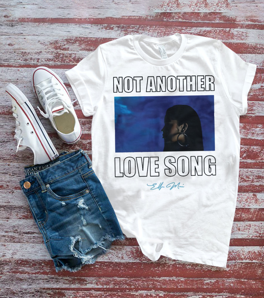 NOT Another Love Song Ella Mai Silhouette Blue Background T-Shirt