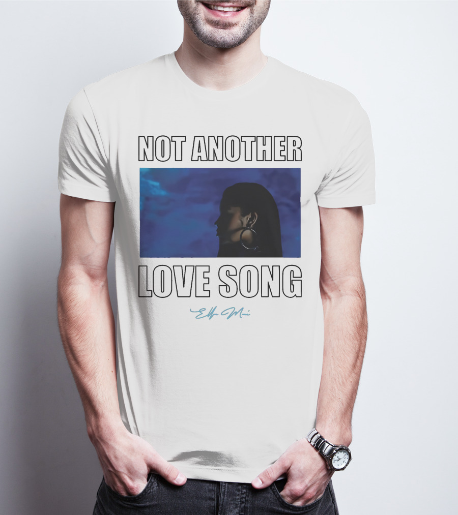 NOT Another Love Song Ella Mai Silhouette Blue Background T-Shirt