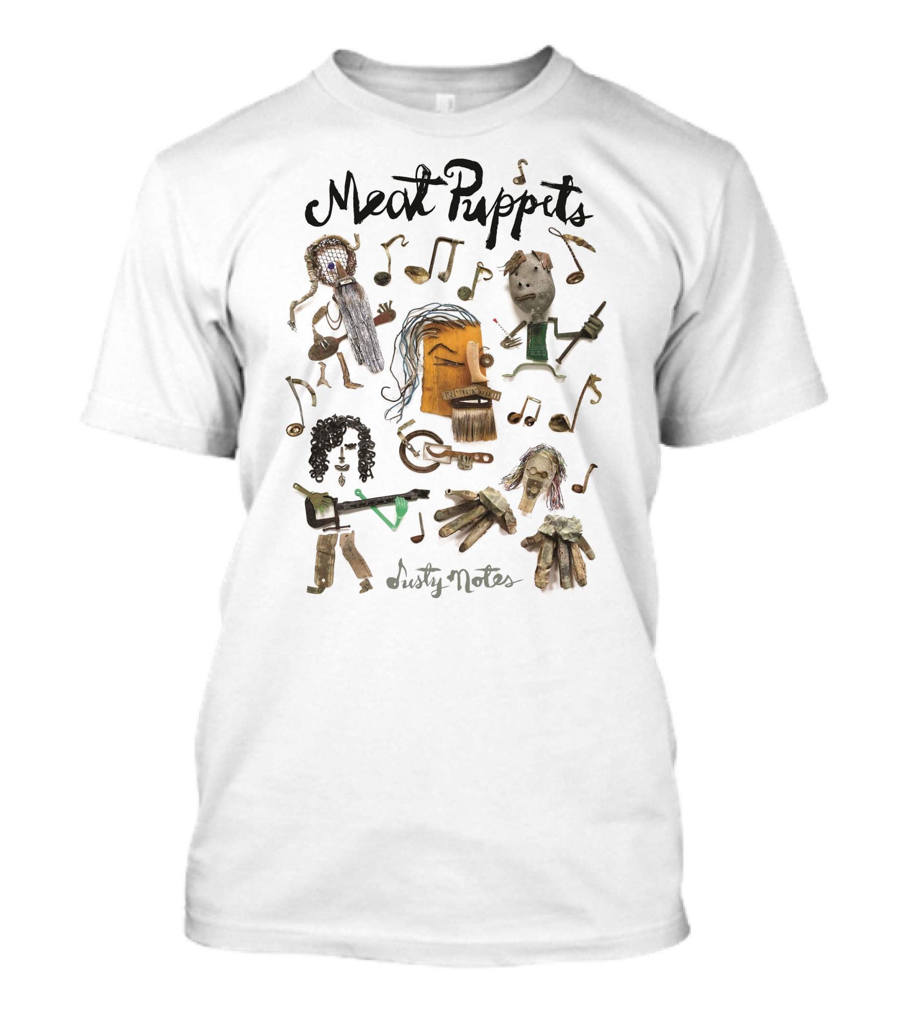 Meat Puppets Dusty Notes Musical Puppet Collage T-Shirt