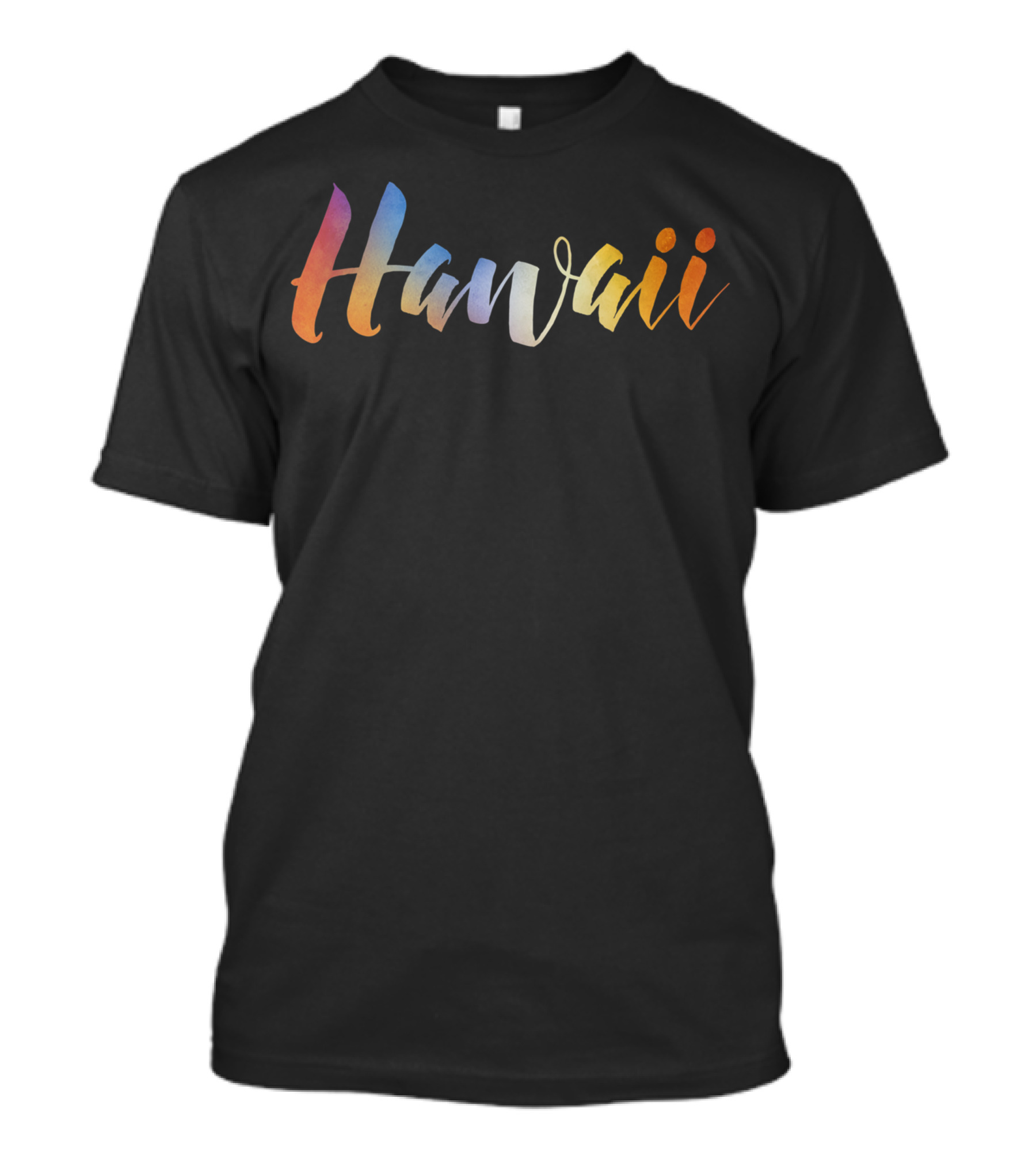 Hawaii Watercolor Gradient Lettering T-Shirt