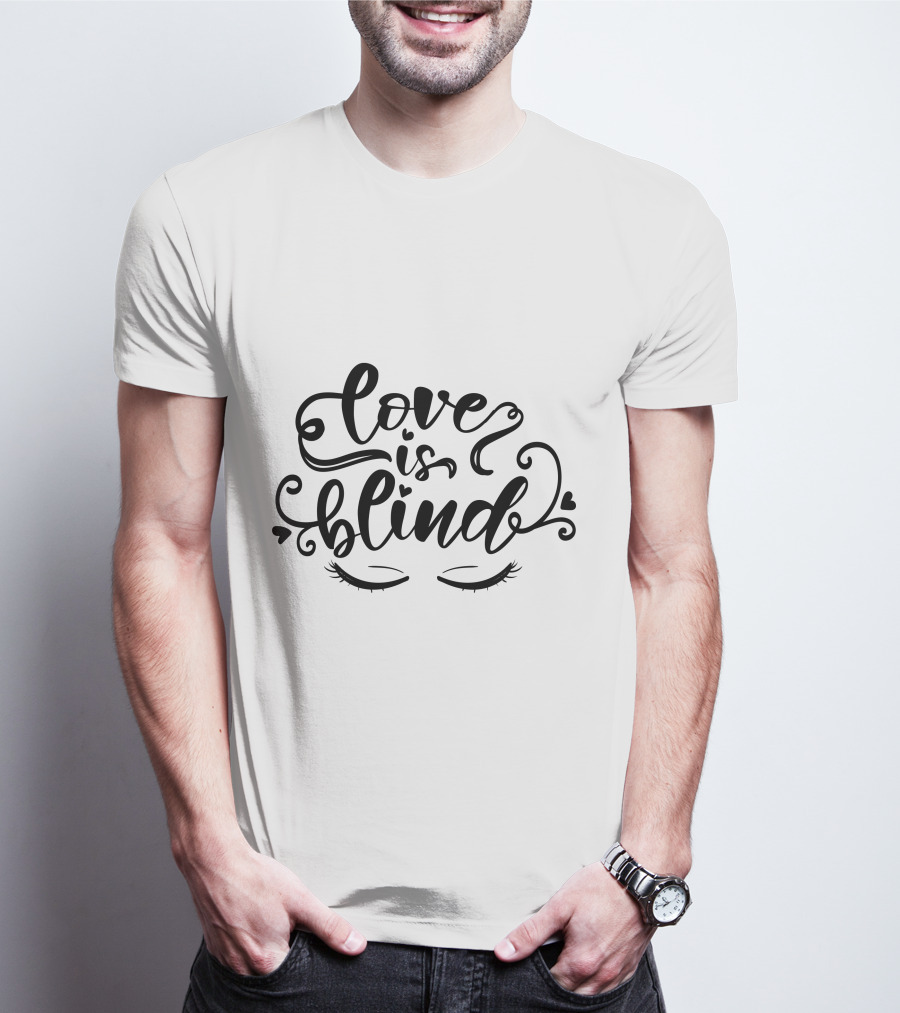 Love Is Blind Eyelashes Hearts T-Shirt