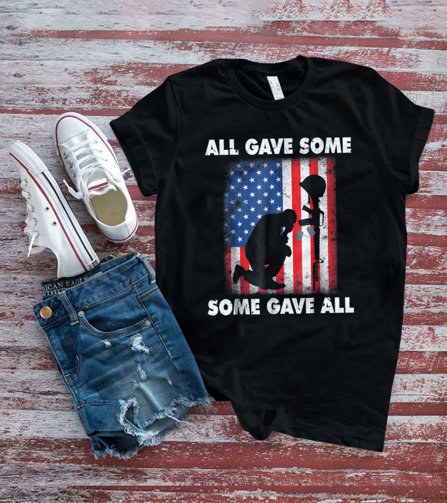 All Gave Some Some Gave All Veteran Memorial Day USA Flag T-Shirt