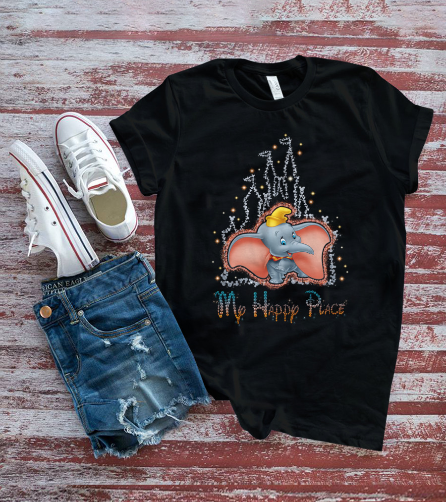 Dumbo My Happy Place Sparkling Castle Scene T-Shirt