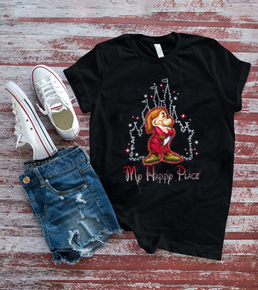 Grumpy My Happy Place Castle Background T-Shirt