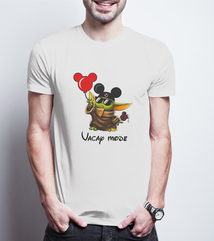 Mickey Ears Baby Yoda Vacay Mode Fun Balloon T-Shirt