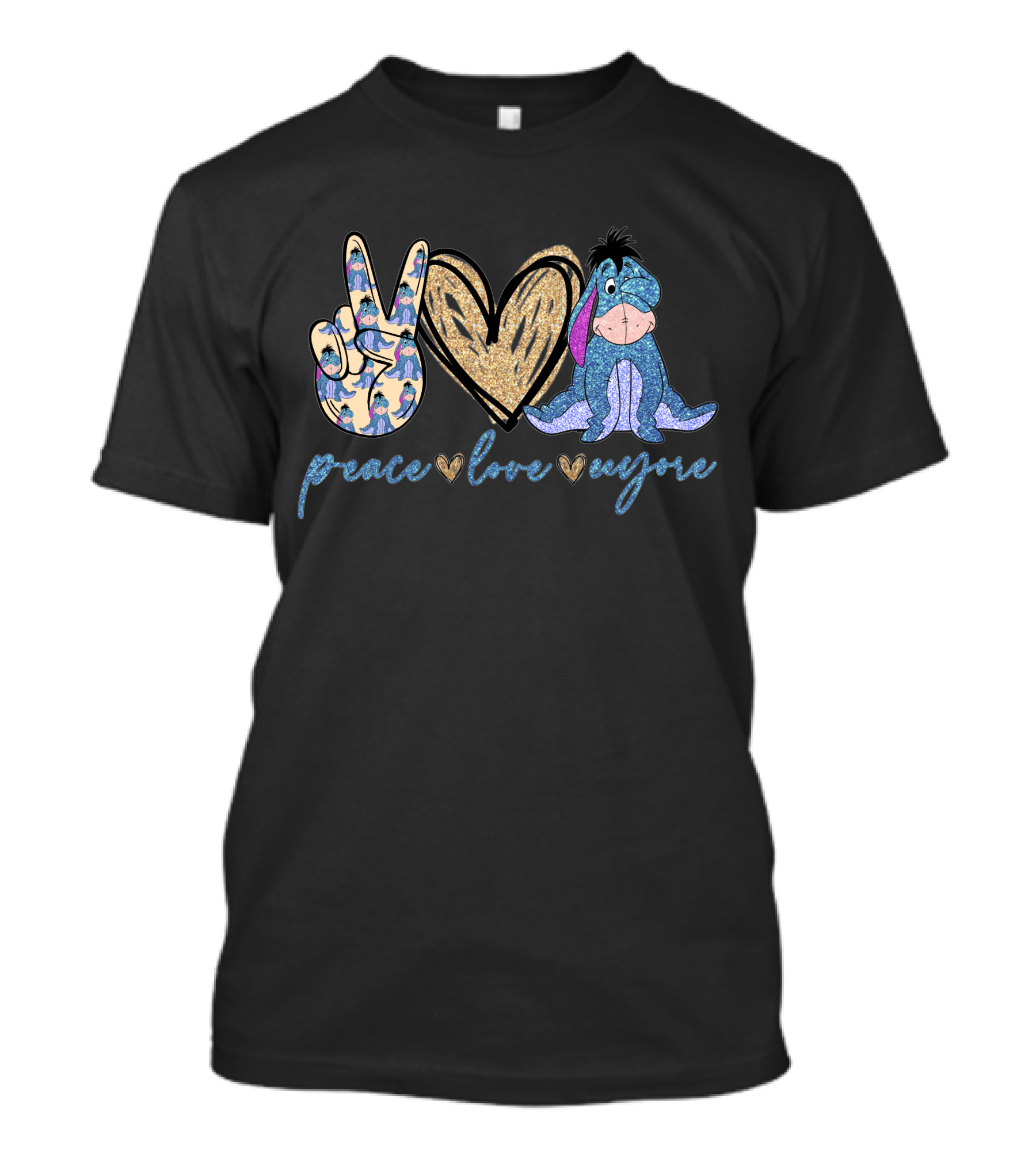 Peace Love Eeyore Peace Sign Heart T-Shirt