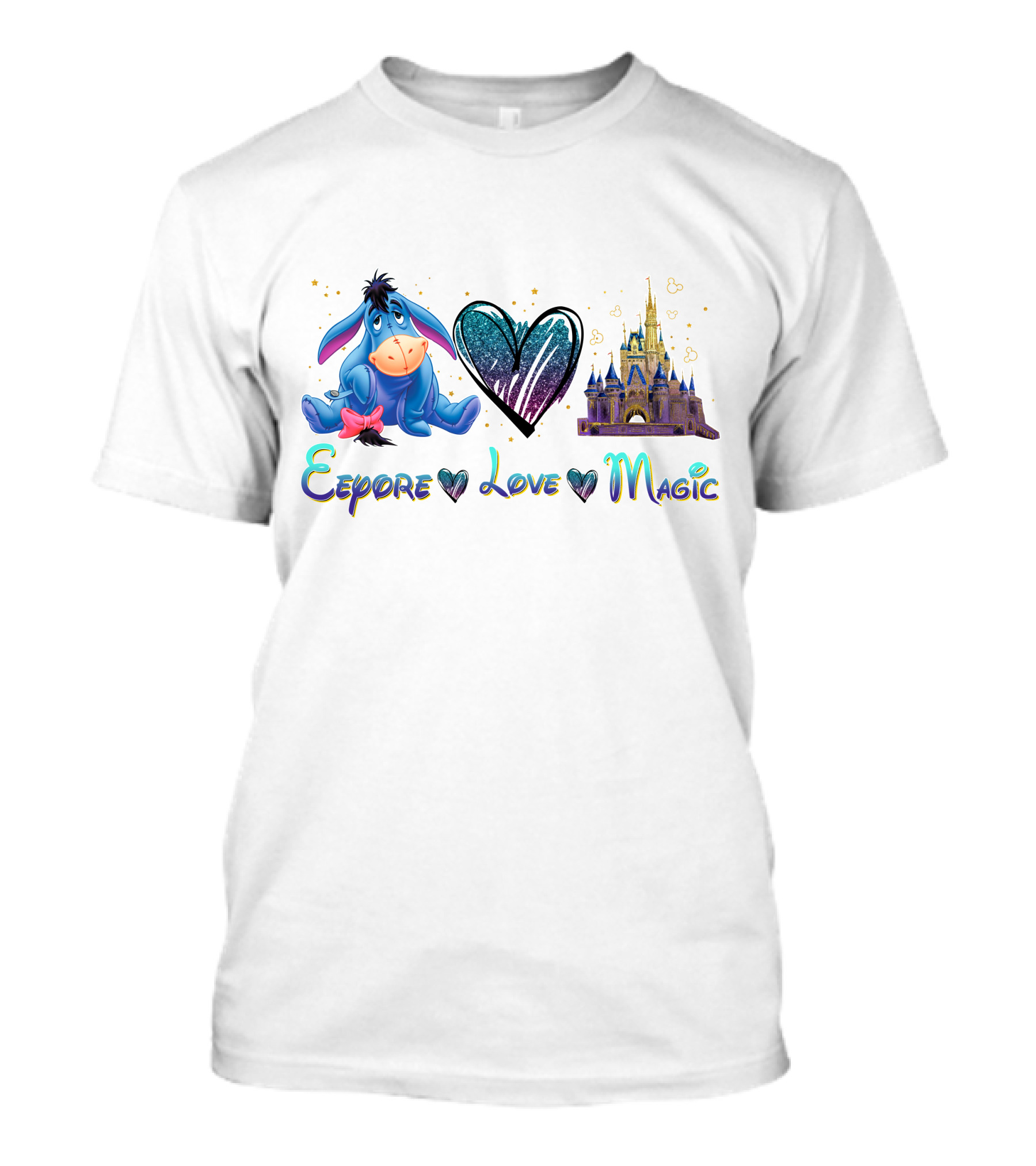 Eeyore Love Magic Heart And Castle T-Shirt