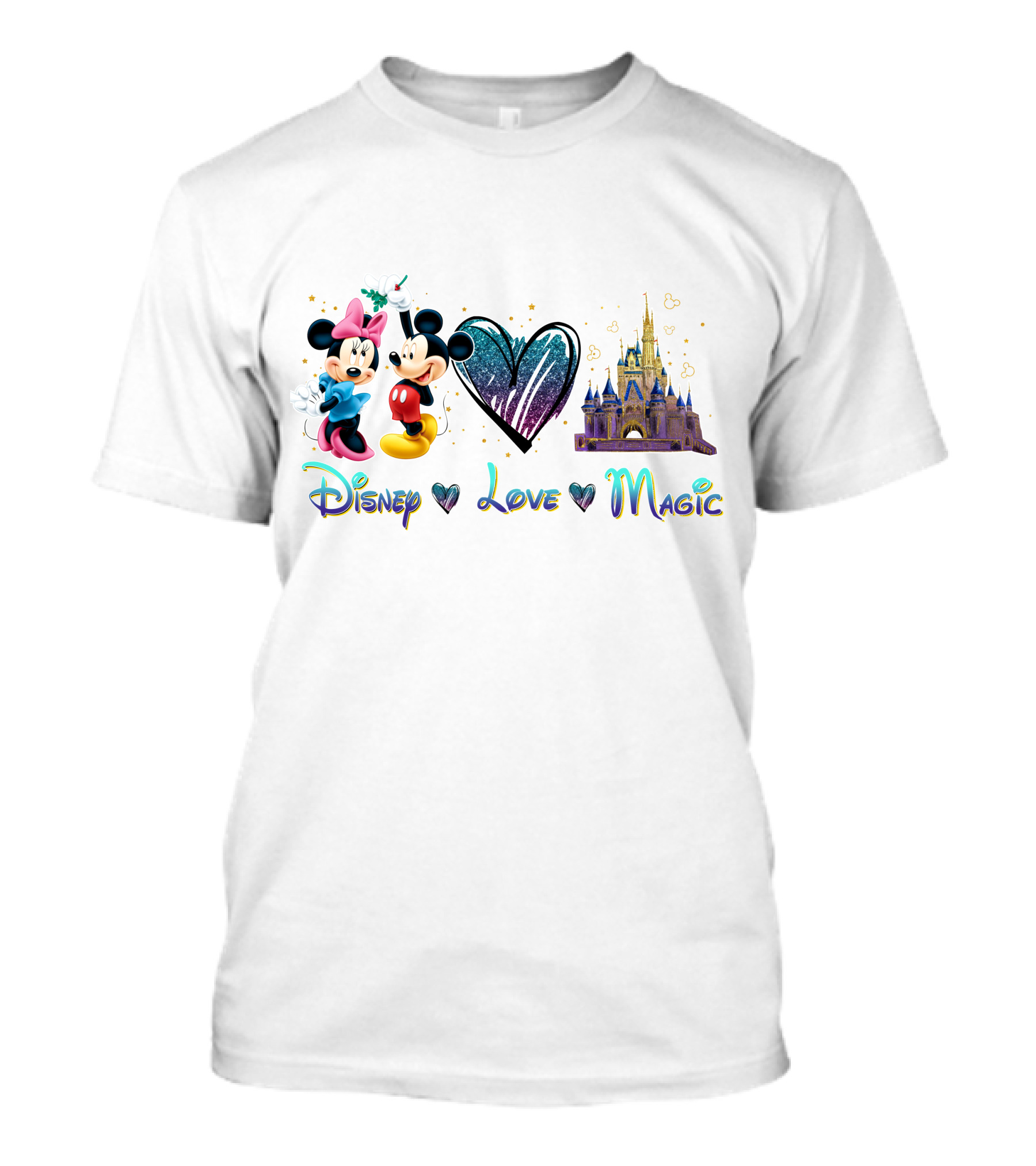 Disney Love Magic Mickey Minnie Castle T-Shirt