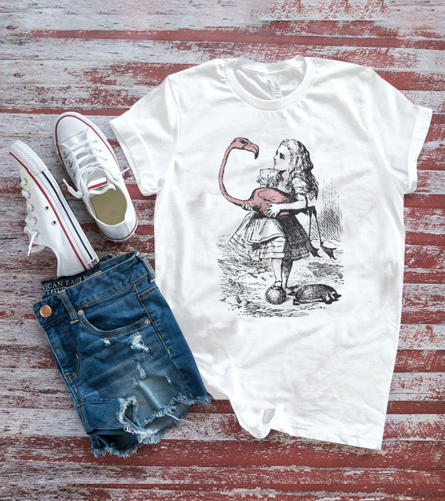 Alice Flamingo Croquet Wonderland T-Shirt