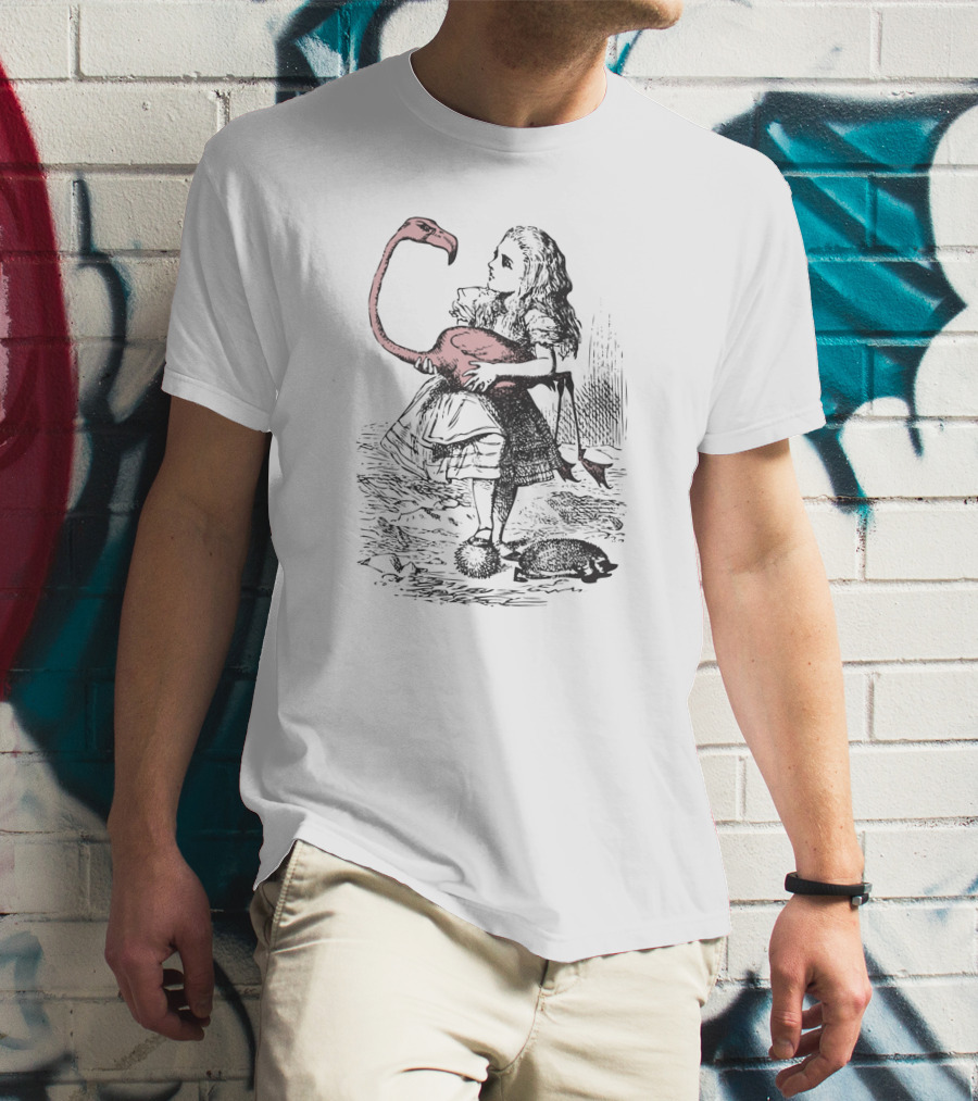 Alice Flamingo Croquet Wonderland T-Shirt
