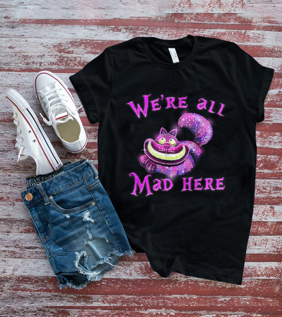 We're All Mad Here Cheshire Cat Crystal T-Shirt