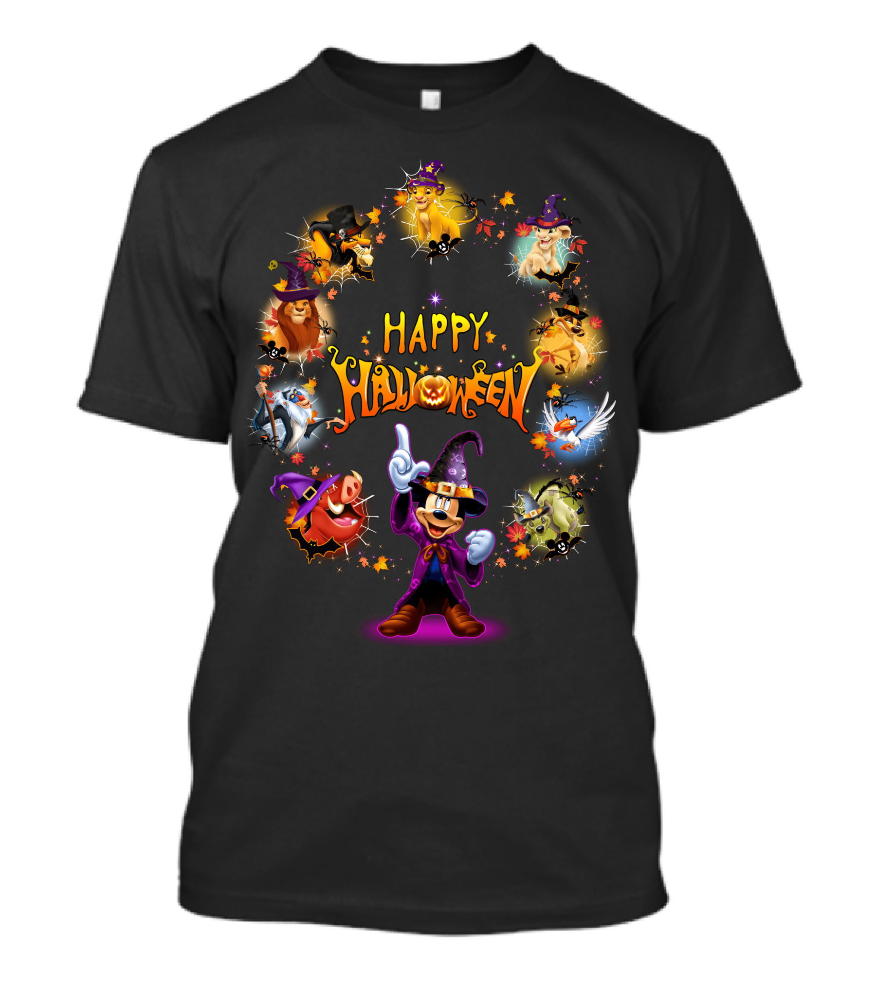 Happy Halloween Lion King Disney Characters Magic Circle T-Shirt