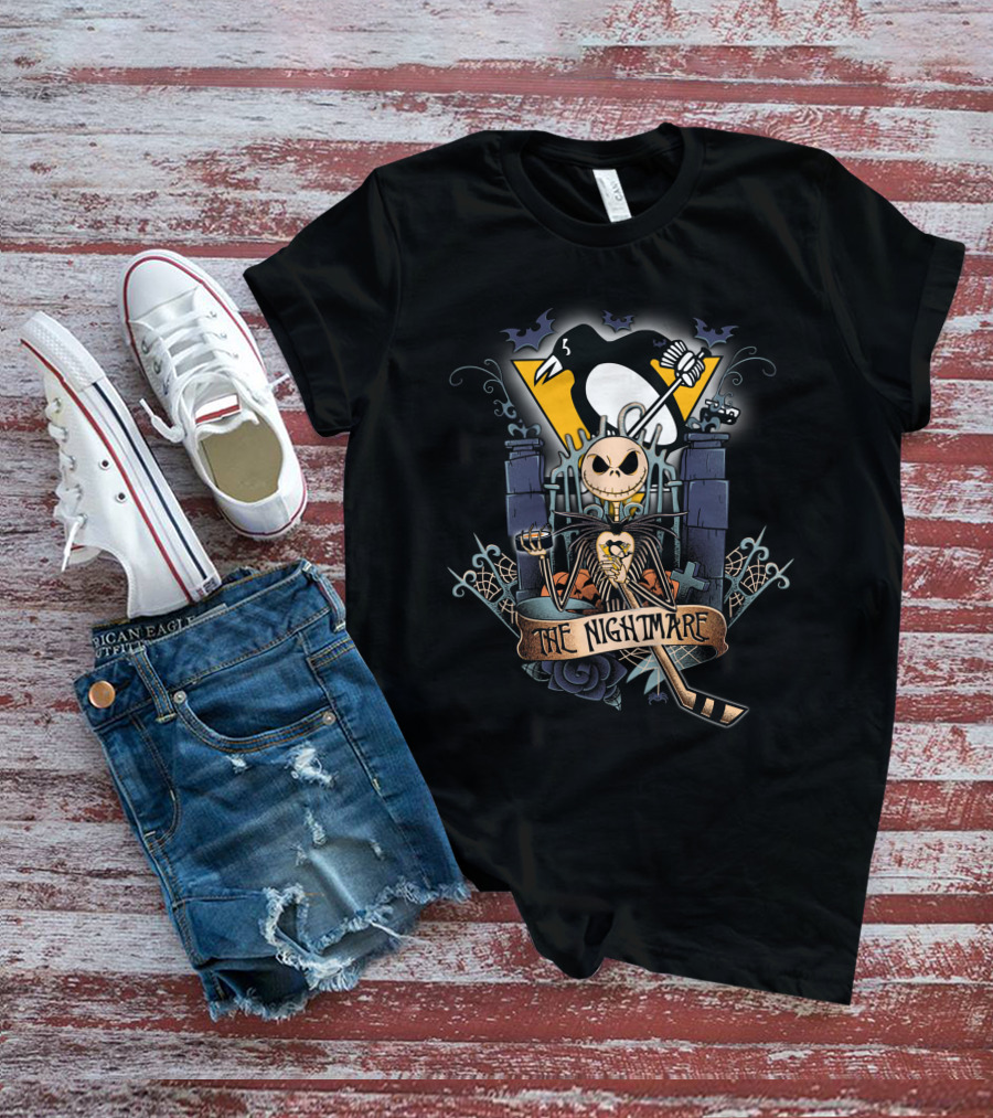 The Nightmare Penguins JS Hockey Halloween Mashup T-Shirt