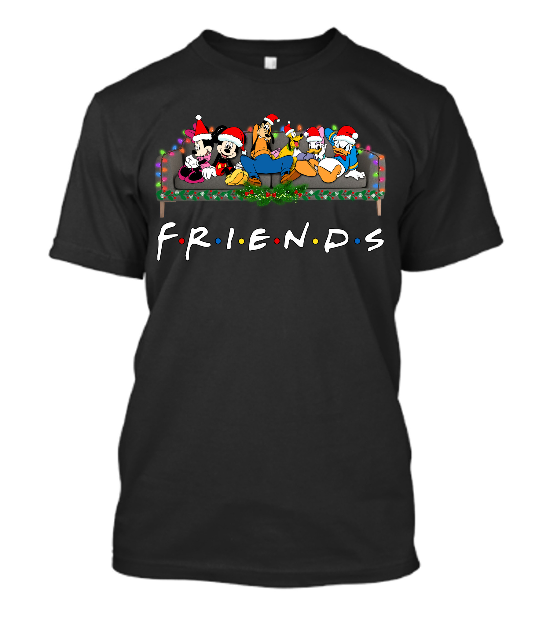 Disney Christmas Characters On Friends Sofa T-Shirt
