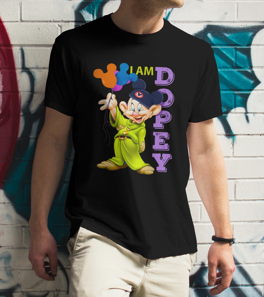 I Am Dopey Disney Character With Mickey Ears And Balloons T-Shirt