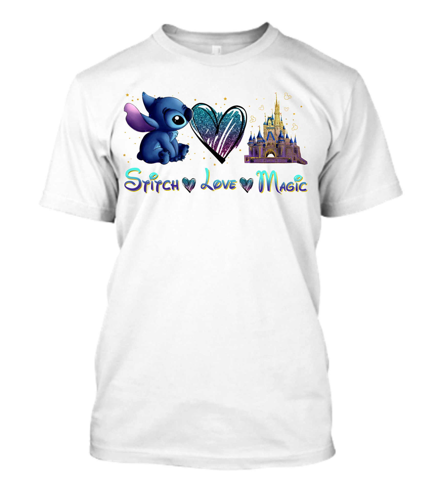 Stitch Love Magic Heart Castle Fantasy T-Shirt
