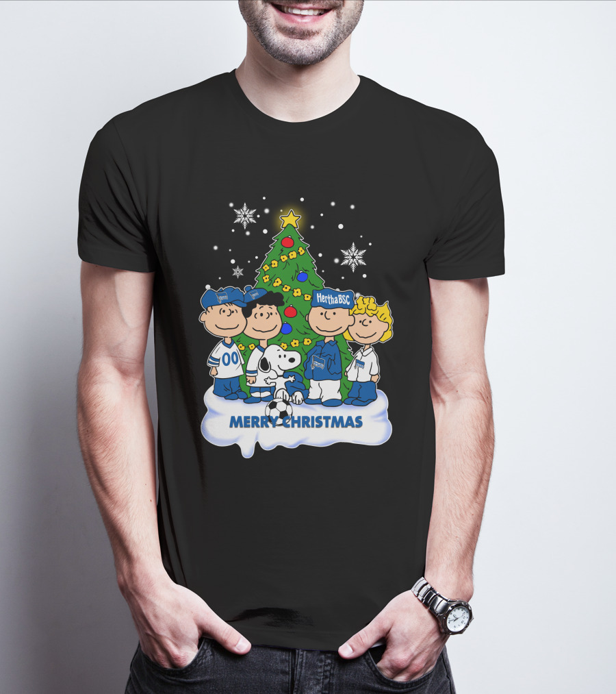 Hertha BSC Peanuts Merry Christmas Tree Scene T-Shirt