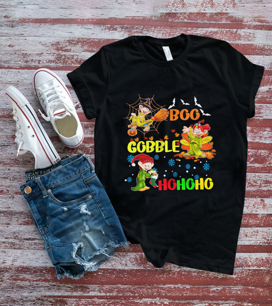 Dopey Boo Gobble HoHoHo HalloThanksMas T-Shirt
