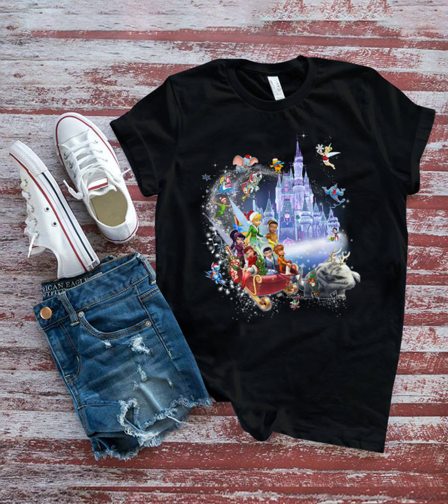 Disney Tinkerbell And Friends Christmas Castle Holiday Magic Adventure T-Shirt