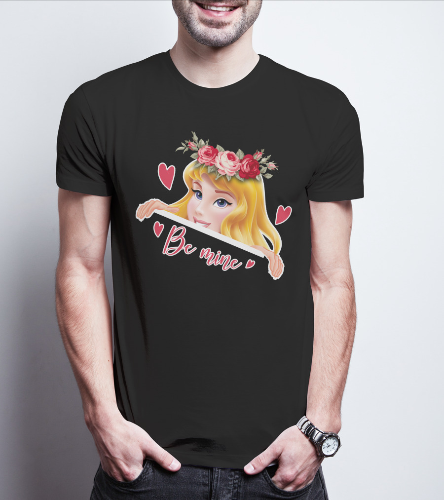Be Mine Aurora Flower Crown Hearts T-Shirt