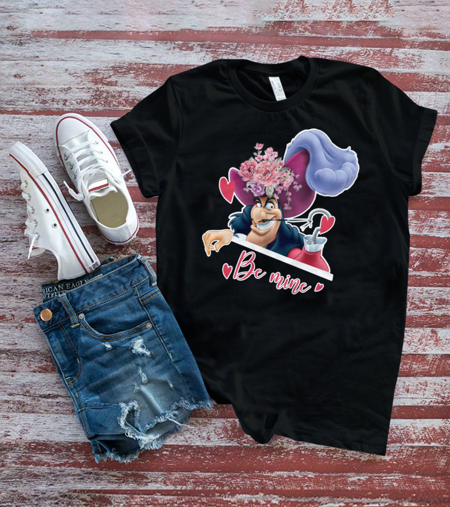 Be Mine Hook Captain Valentine's Day Flowers T-Shirt