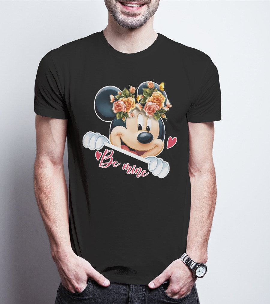 Mickey Be Mine Floral Heart T-Shirt