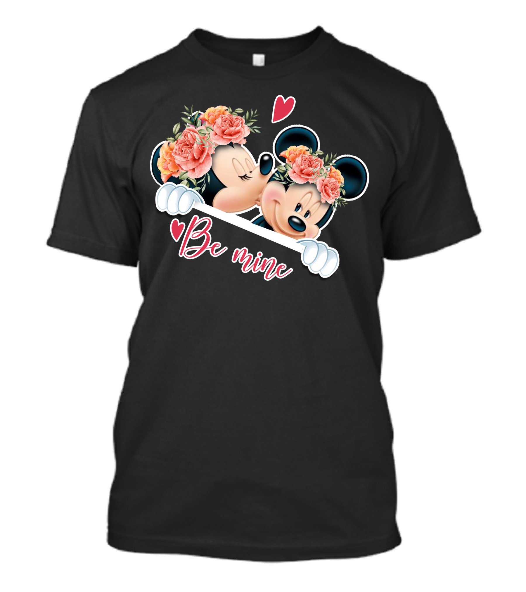 Mickey Minnie Be Mine Floral Romance T-Shirt