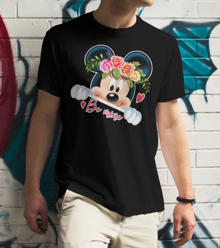 Minnie Mouse Be Mine Floral Hearts T-Shirt