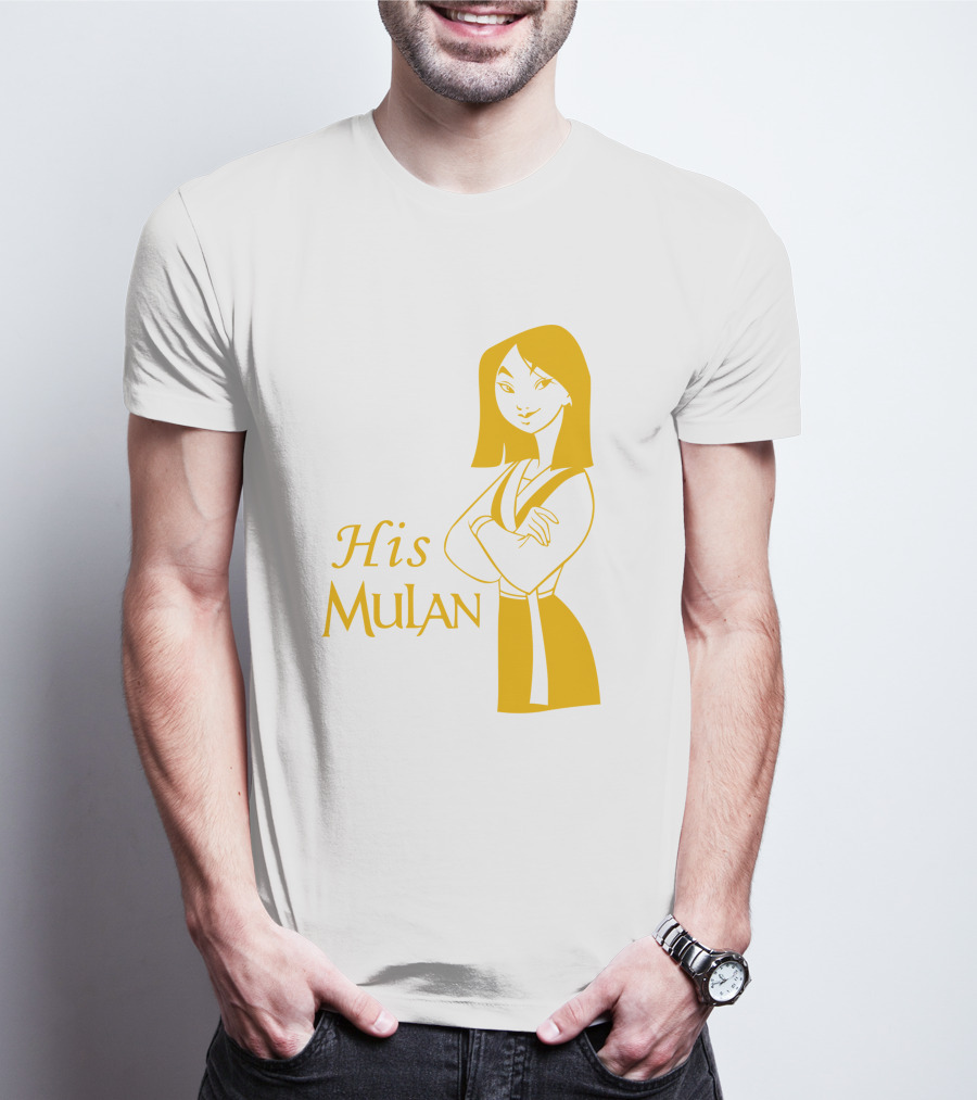 His Mulan Cartoon Character And Text In Yellow T-Shirt