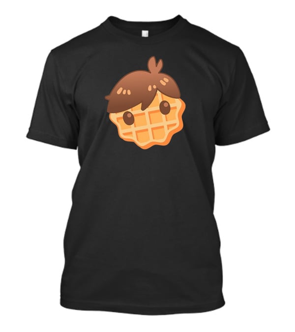 Waffle Head Cute Breakfast Character Face With Hair T-Shirt