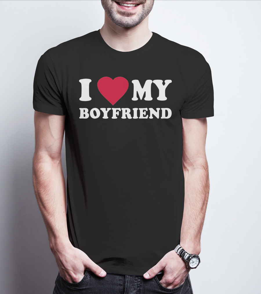 I Love My Boyfriend Heart T-Shirt