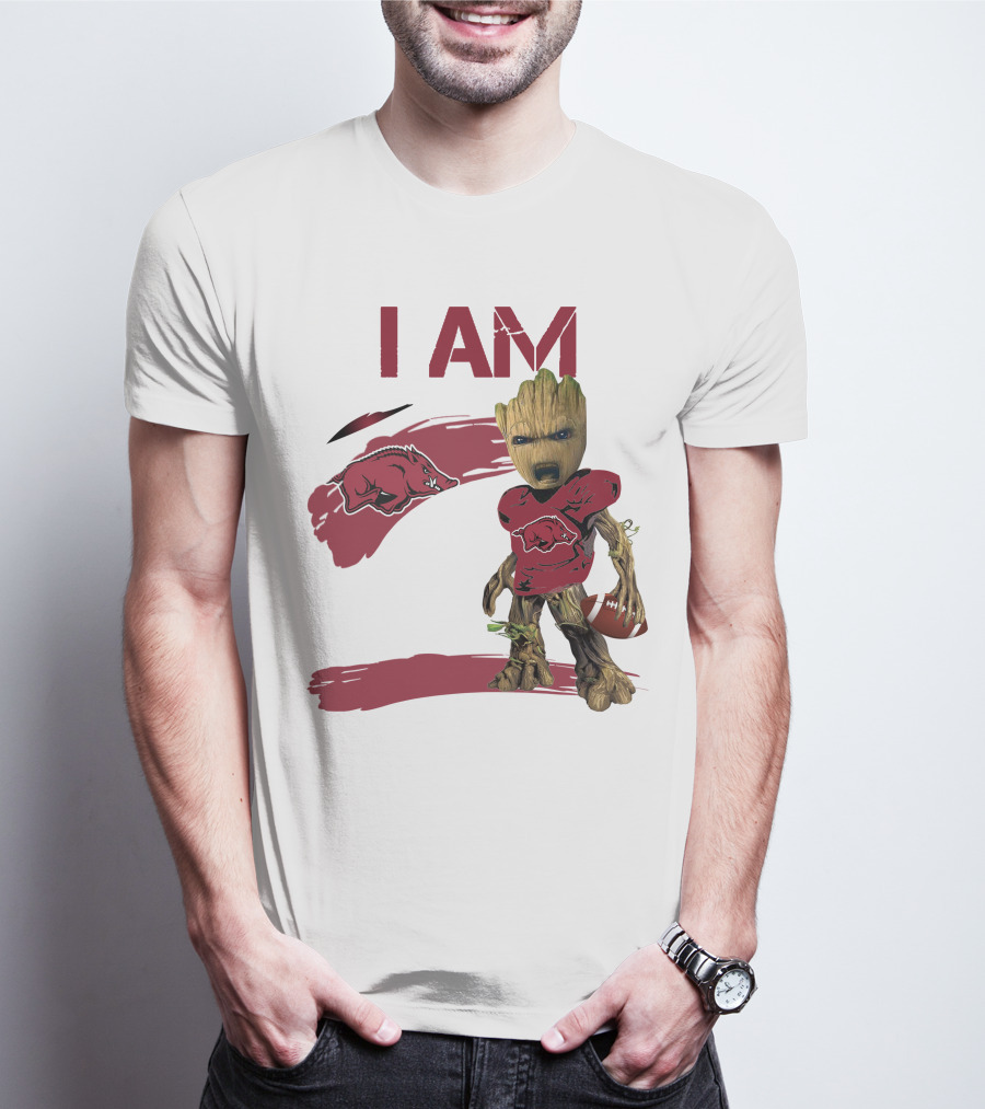 I AM Arkansas Razorbacks Football Groot Fan T-Shirt