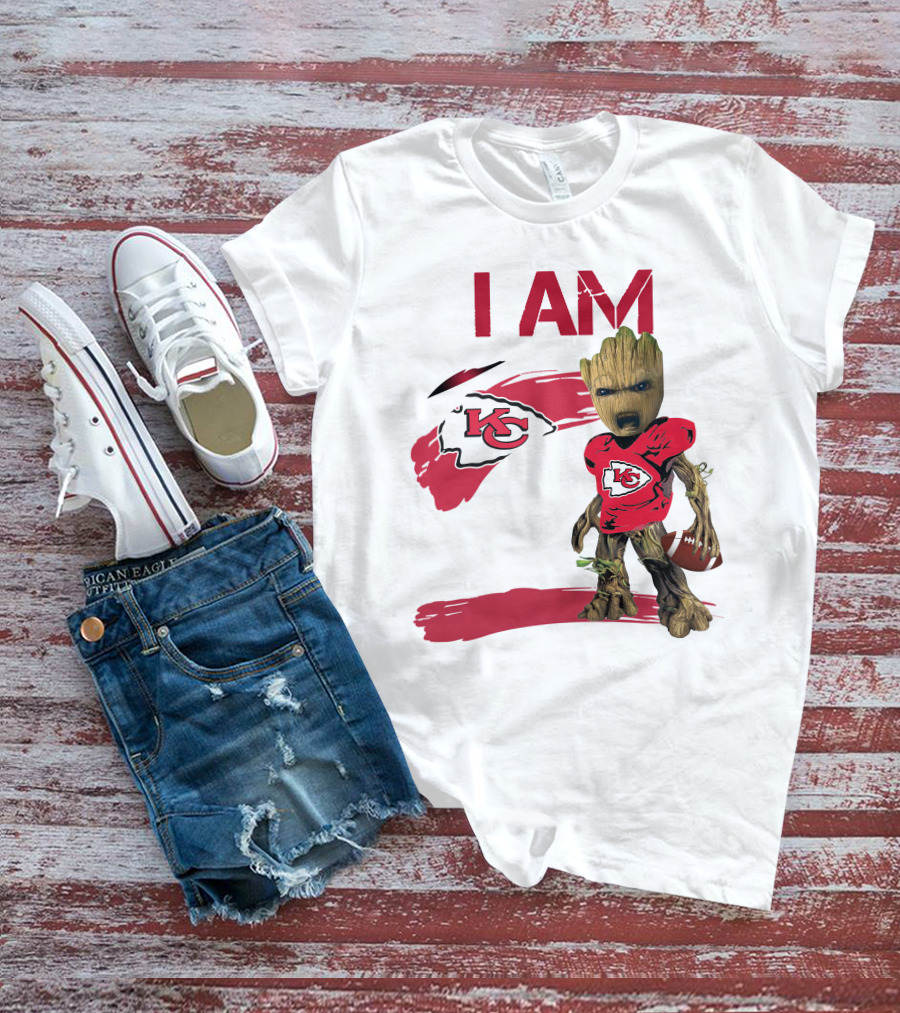 I AM KC Chiefs Groot Football T-Shirt